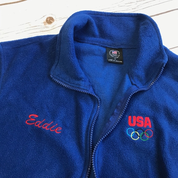 Vintage Team USA Blue Fleece Olympic "Eddie" Vest - Picture 2 of 5